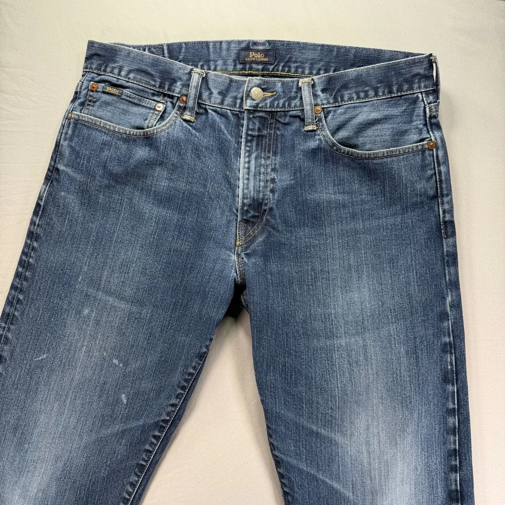 Polo Ralph Lauren Jeans Mens 35x32 Classic Fit Denim Straight Leg Wallet Fade